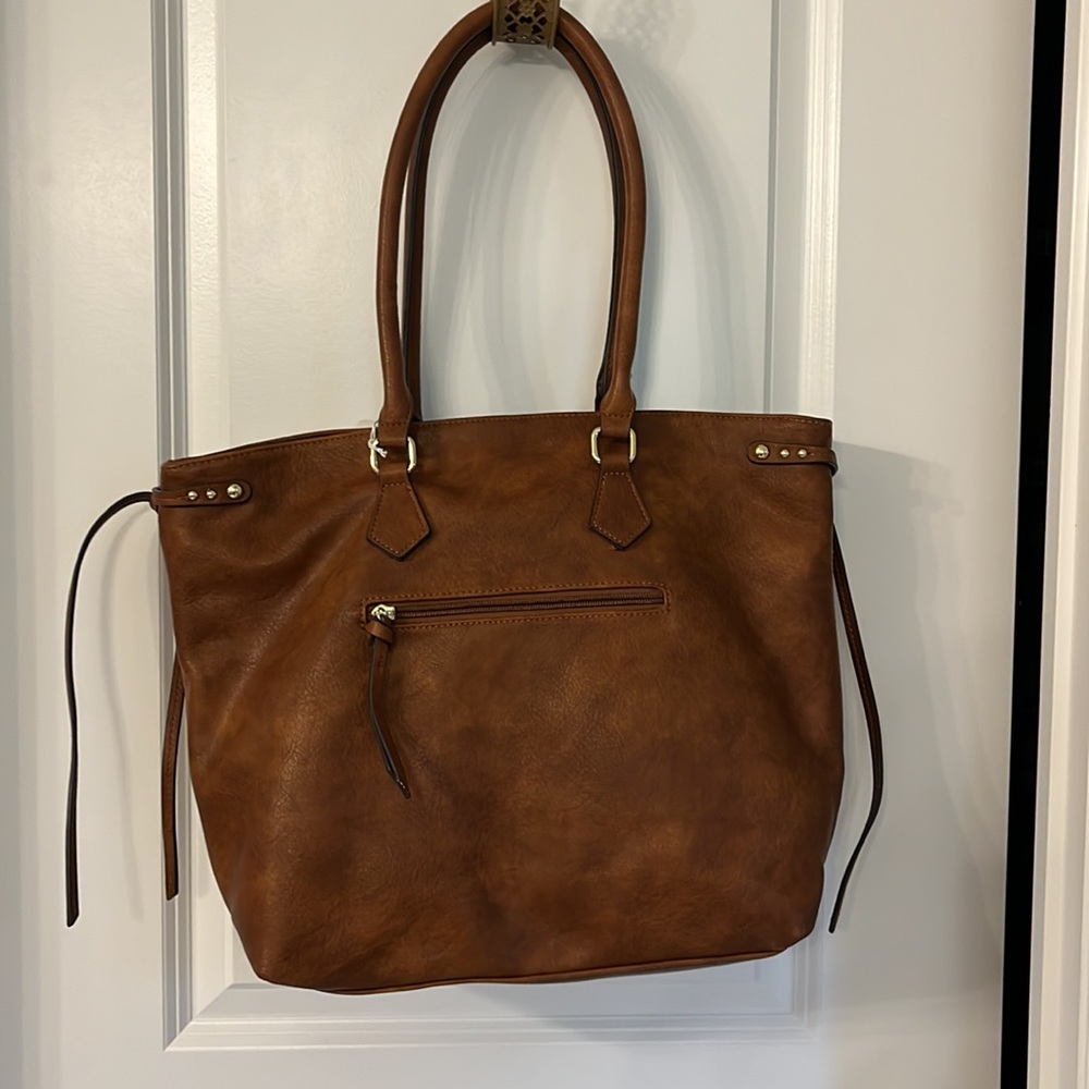 Charming Charlie’s Brown faux leather tote/bag. Brand new with tag. - Picture 2 of 5